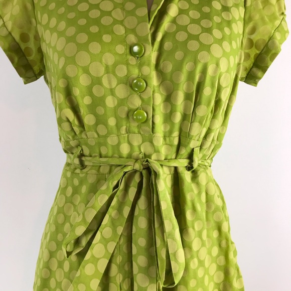 RB Collection Green Polka Dot Rockabilly Dress - Picture 4 of 8